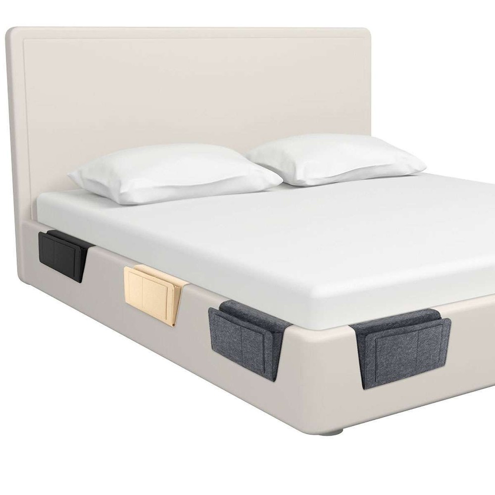 Bedside Pockets Caddy Felt Bed Storage Organizer Hanging Bag Table Sofa Holder