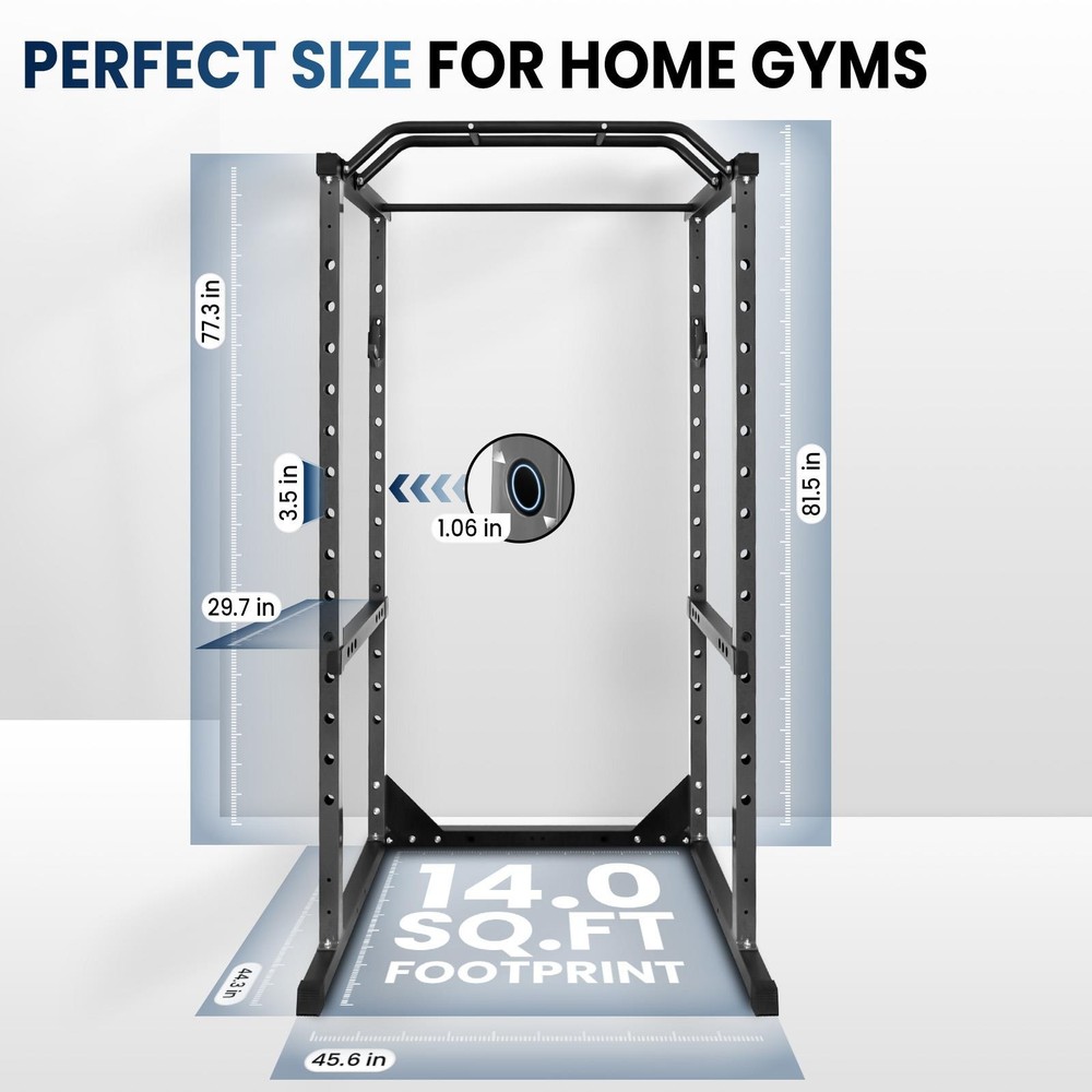 Multi-Function Power Rack Squat Cage 1200LBS Adjustable for Home Commercial Gym