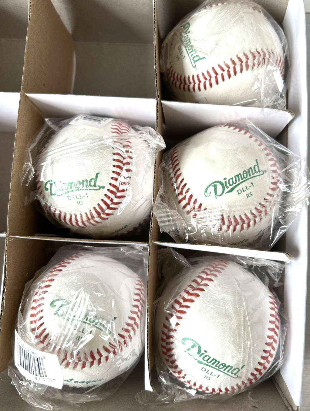 Diamond DLL-1 Little League Leather 5 Individually Wrapped Baseballs New