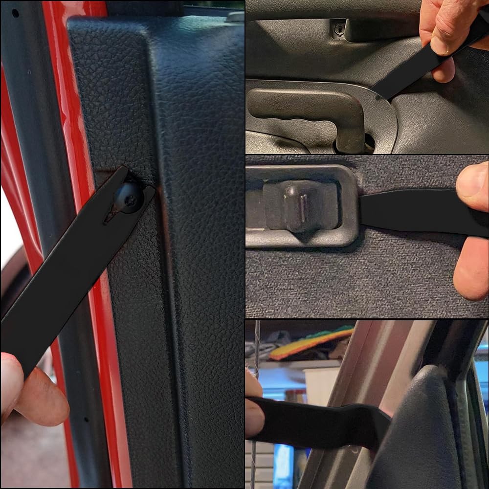 5PCS Auto Trim Removal Tool Kit, Plastic Pry Tool, No Scratch Plastic Black