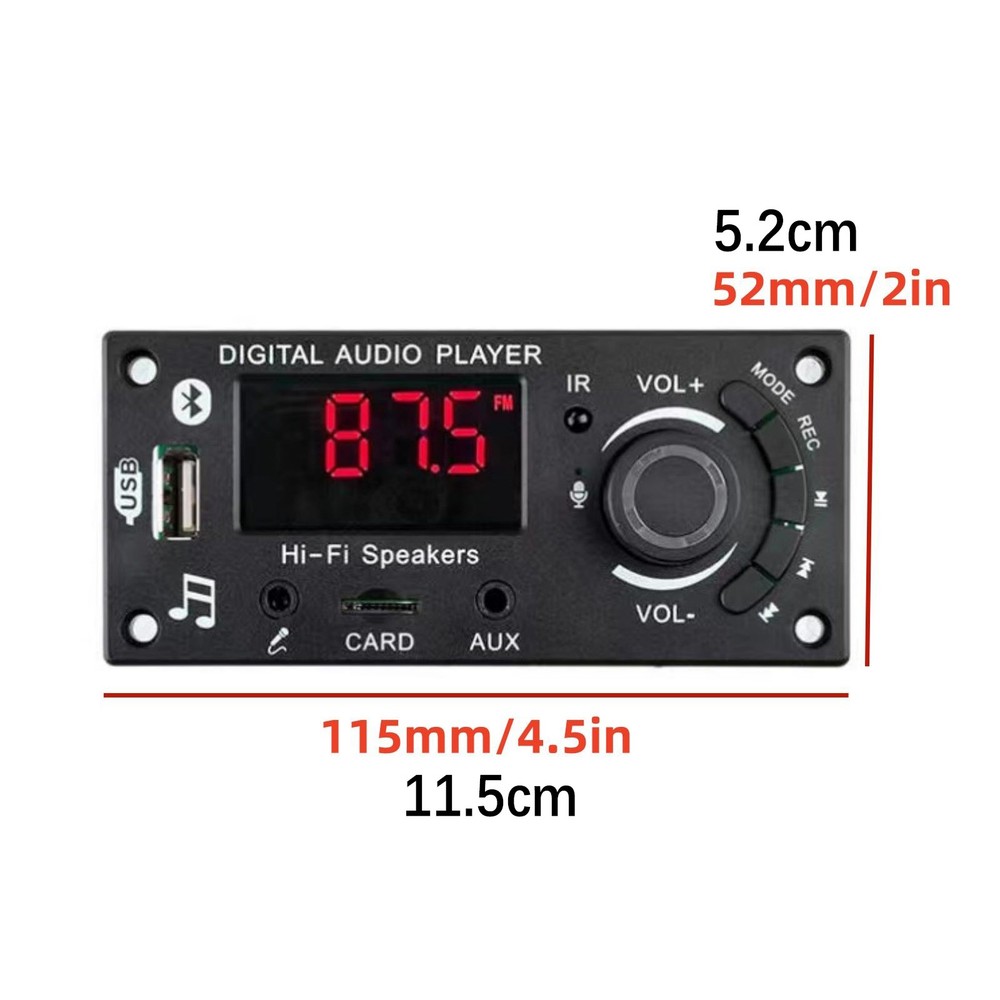 New Bluetooth MP3 Decoder Board 2*50W Amplifier Audio Player Car FM Radio Module