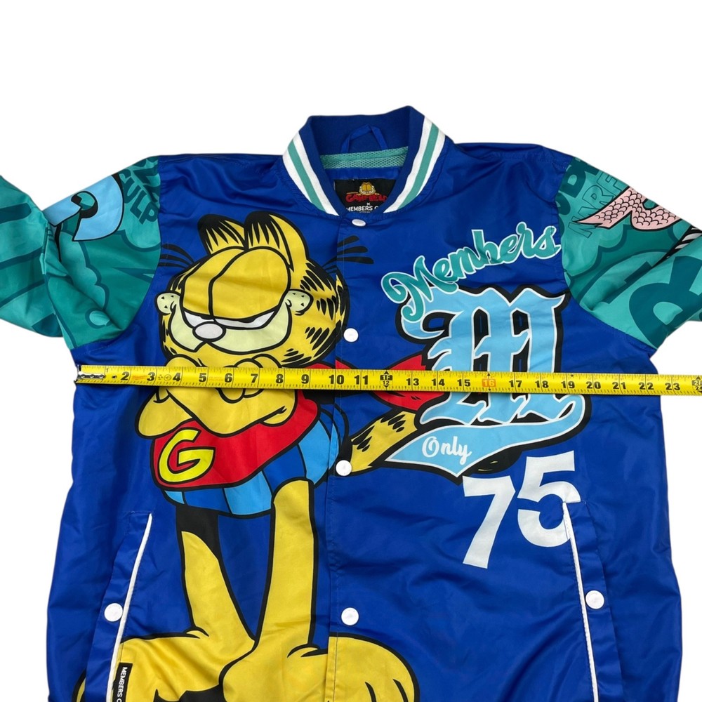 Garfield x Members Only Men's Snap Button Satin Jacket • Medium