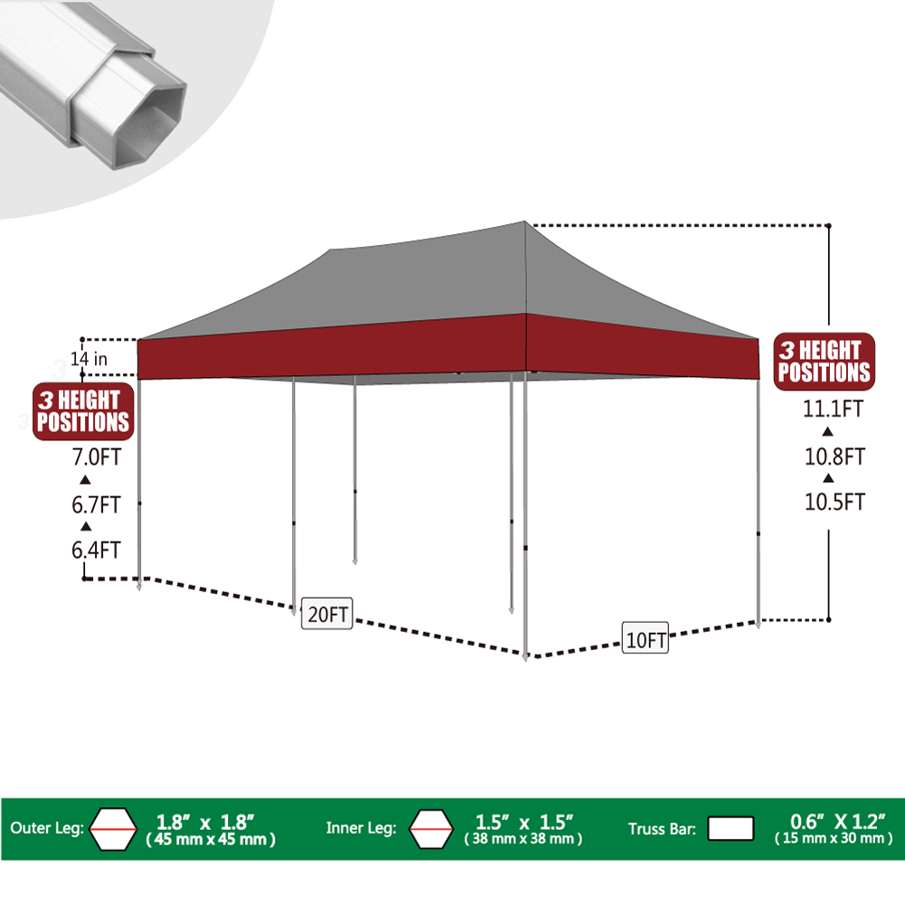 Ez Pop Up Full Aluminum Outdoor Canopy Gazebo Tent, New