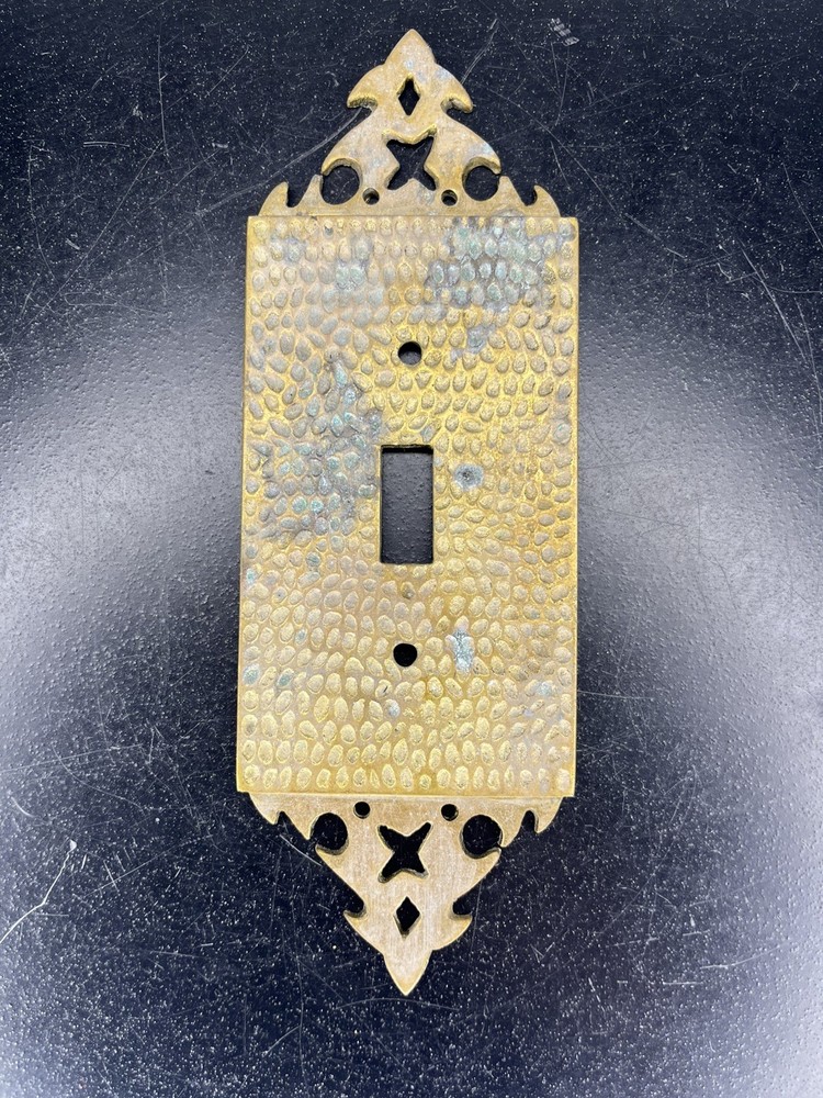Vintage Single Brass Face Plate Cover For Light Switch