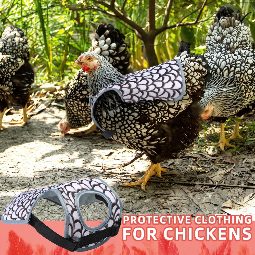 Chicken Saddle & Back Protector Apron with Adjustable Straps, White, 1 PCS