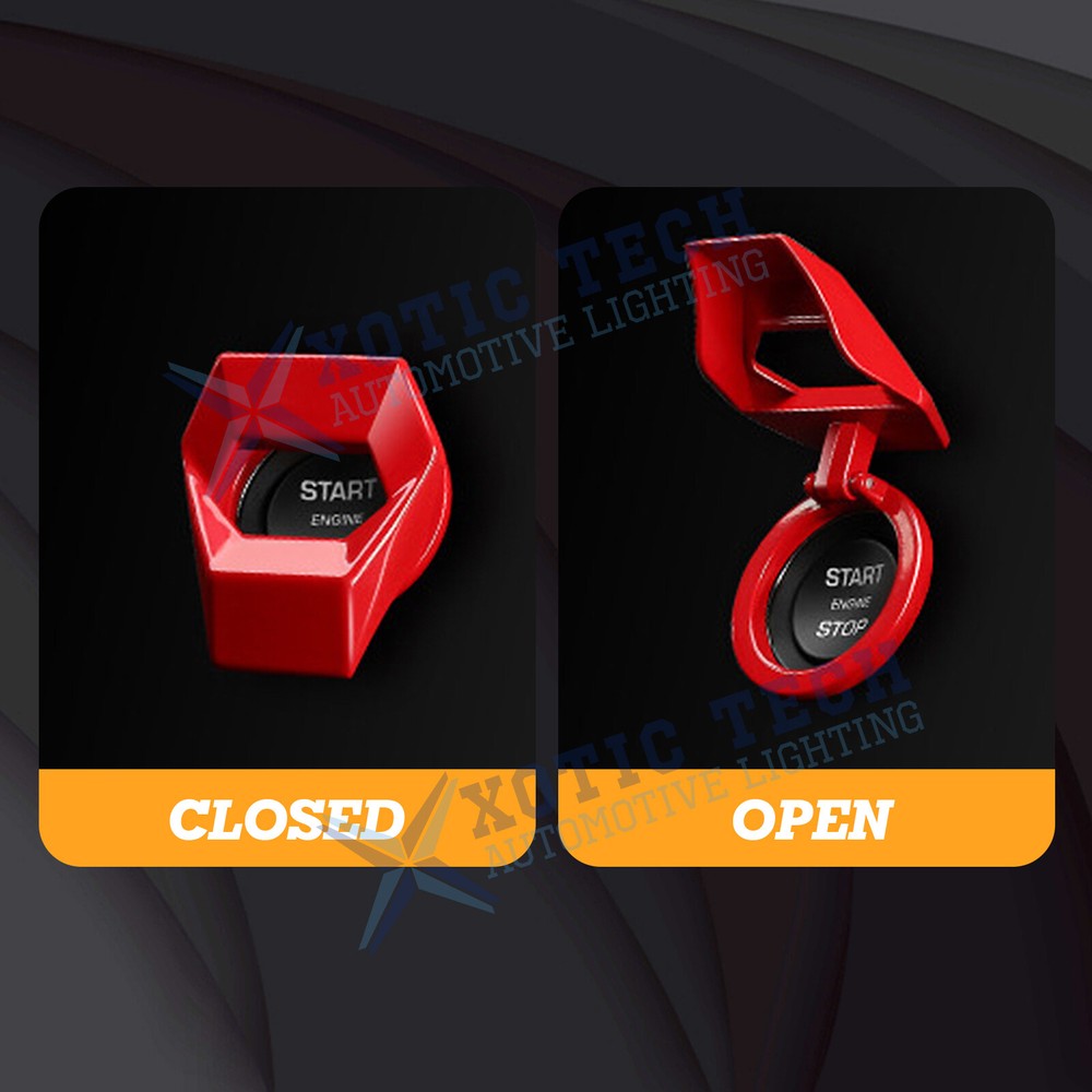 Gloss Red Engine Start Stop Push Button Switch Decor Cover Trim Car Accessories