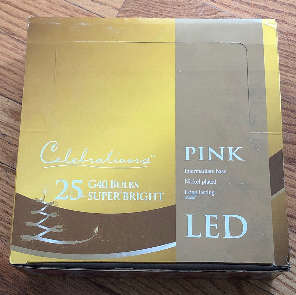 Celebrations By Ace Hardware 25 LED G40 Pink Replacement Light Bulbs-E17 Base