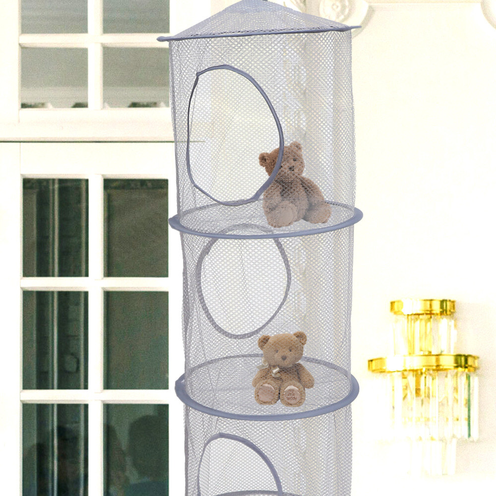 2pcs Foldable Fish Drying Net Folding Hanging Mesh Dryer Foldable 4-compartment
