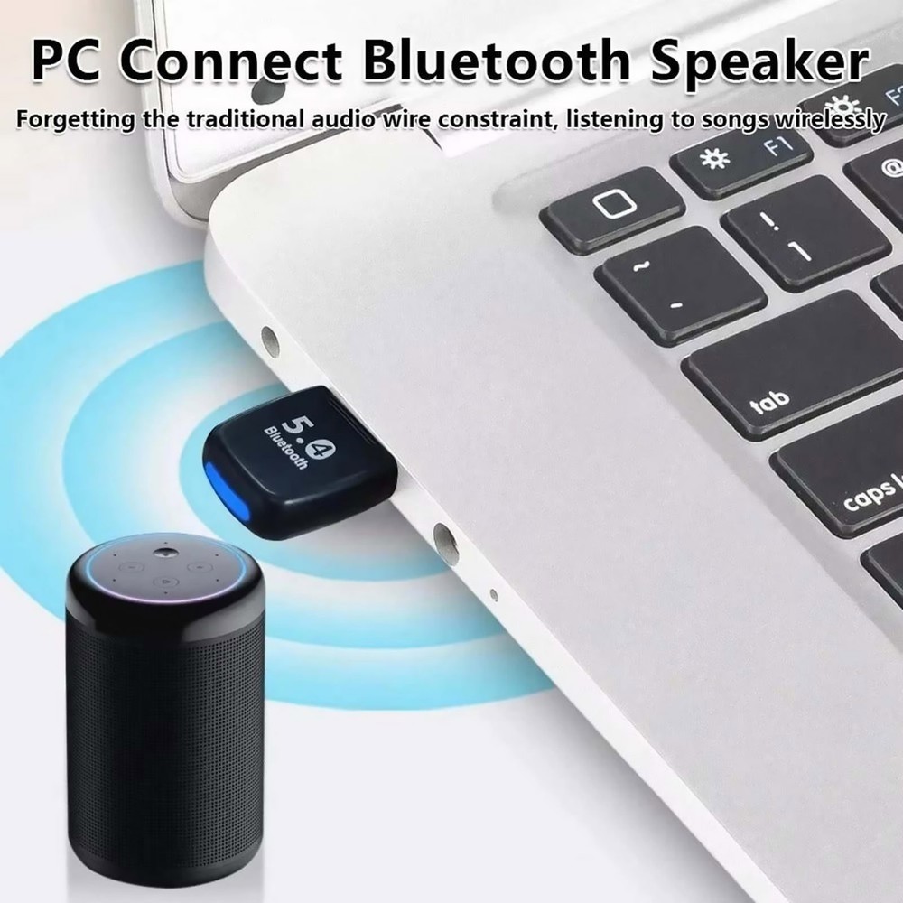 USB Bluetooth 5.4 Adapter for PC Laptop with A2DP HSP AAC AVRCP HID Support