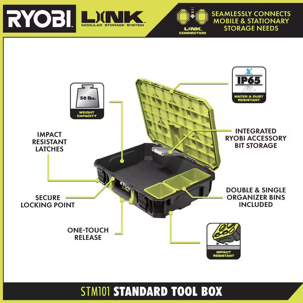 22.2 In. LINK Rolling Tool Box with LINK Medium Tool Box and LINK Standard Tool