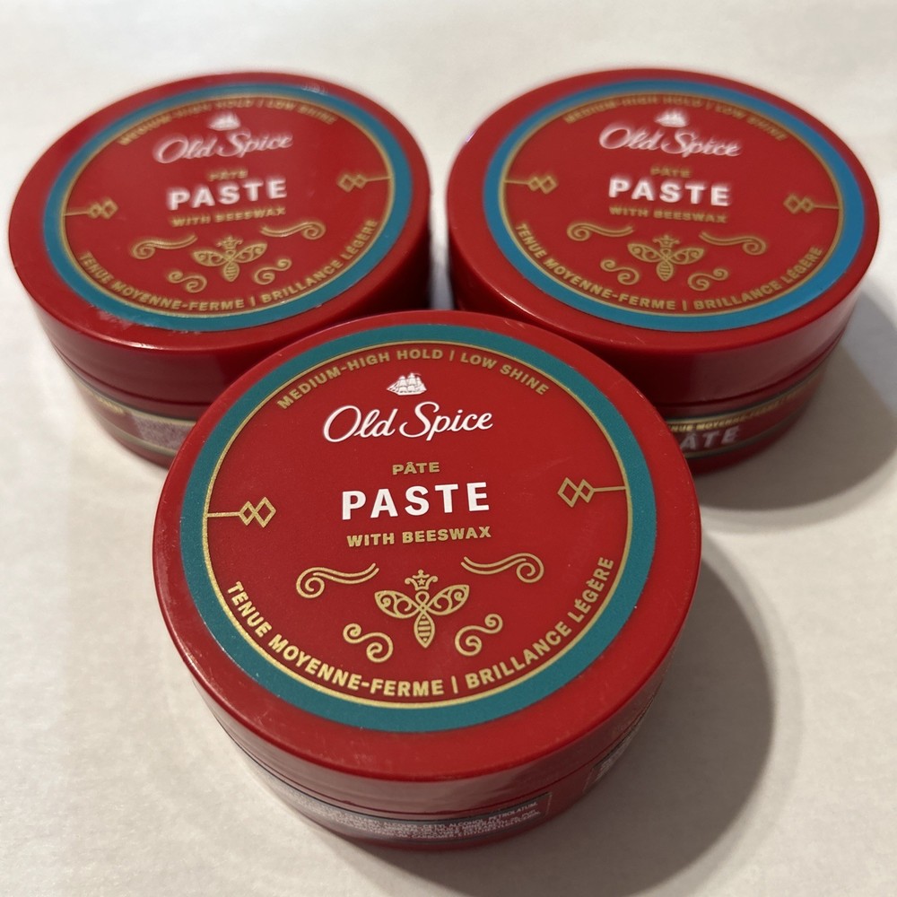 3-Pack Old Spice Medium-High Hold Paste With Beeswax 2.22oz Each New