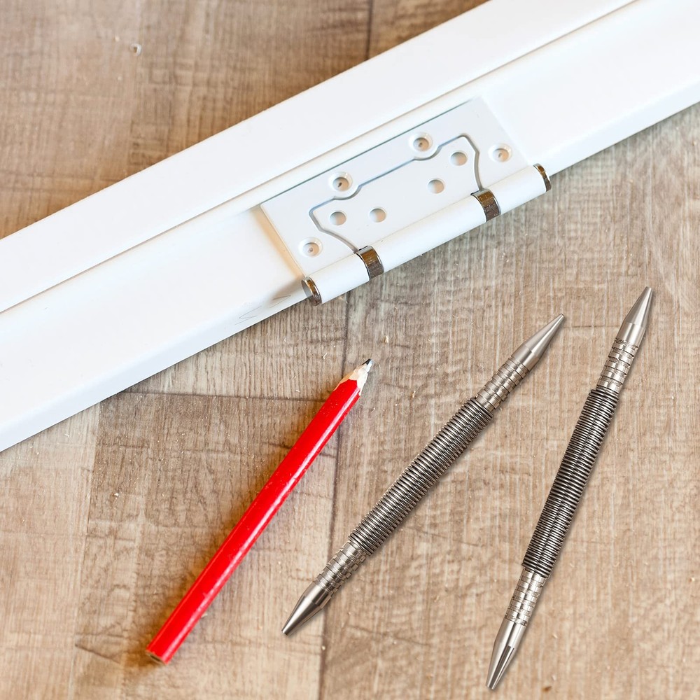 2 Pieces Spring Loaded Nail Set Spring Nail Punch Hammerless Trim Combination...