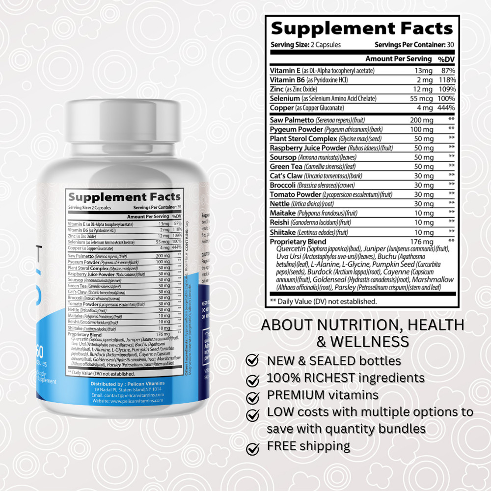 Prostovit Plus- Prostate Support- 5 Bottles- 300 Capsules