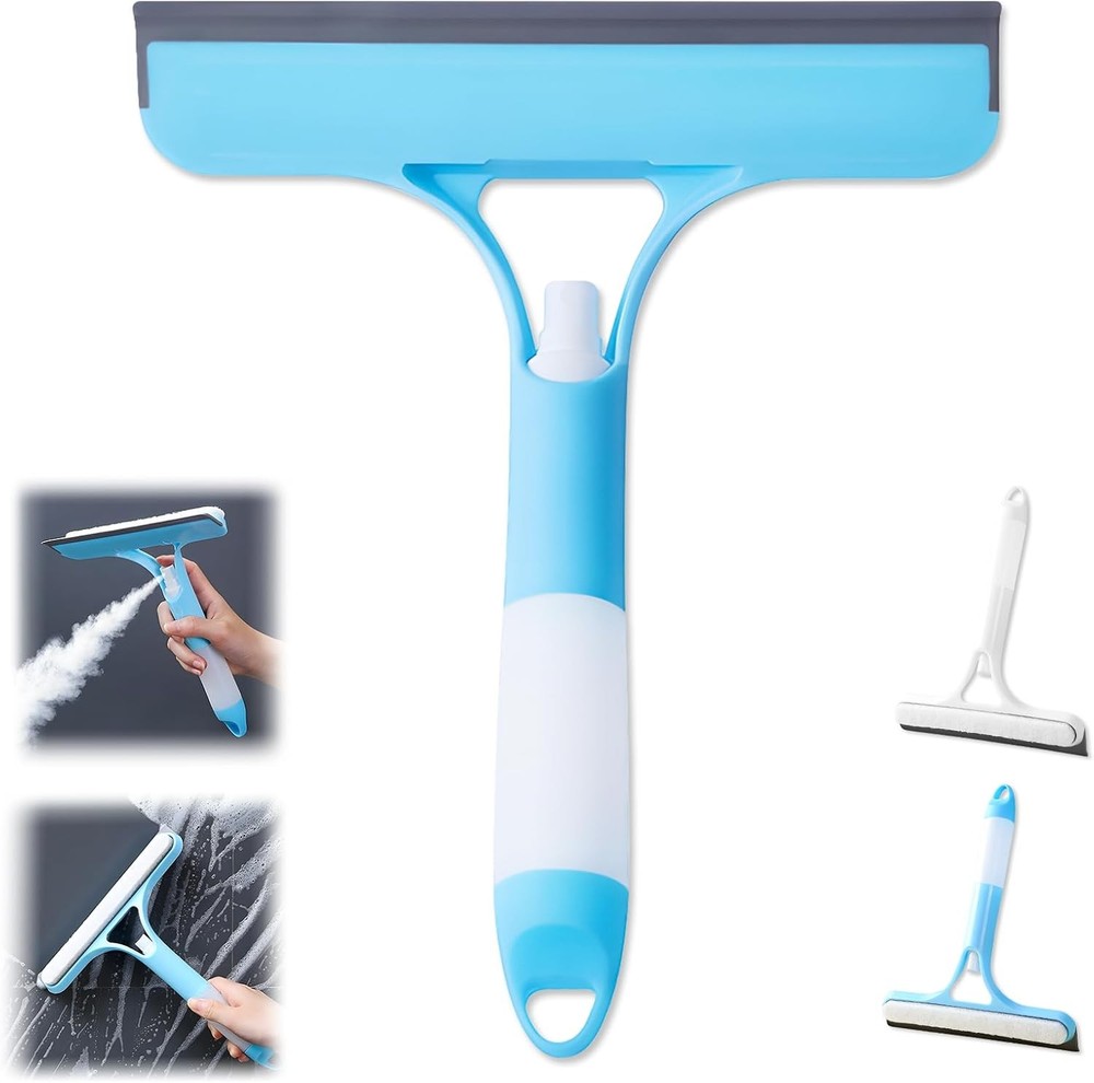 3 in 1 Window Cleaning Scraper, Cleaner Window Squeegee with Sprayer, Squeegee