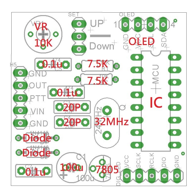 CTCSS ENCODER SUB TONE & OLED display module