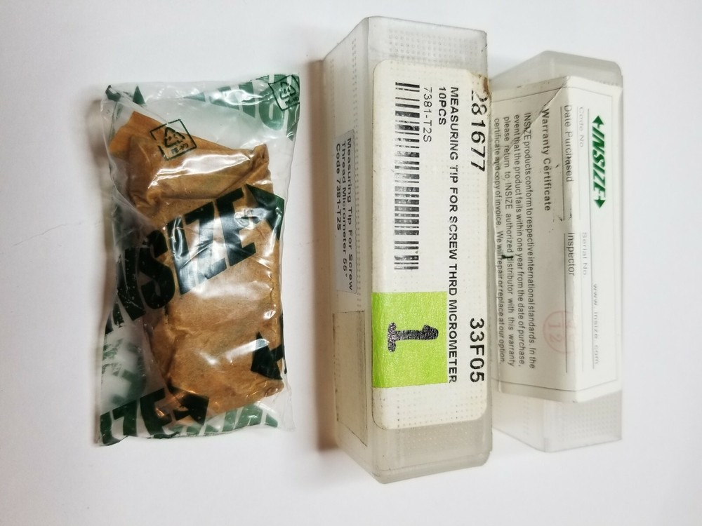 Insize measuring tips for screw thread micrometer,10 pairs/set, 55 degree