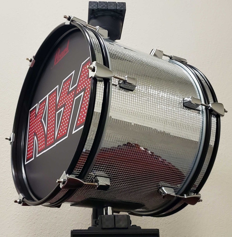 KISS Rotating Drum Display, Double Sided, Internal LED Lighting + Remote Control