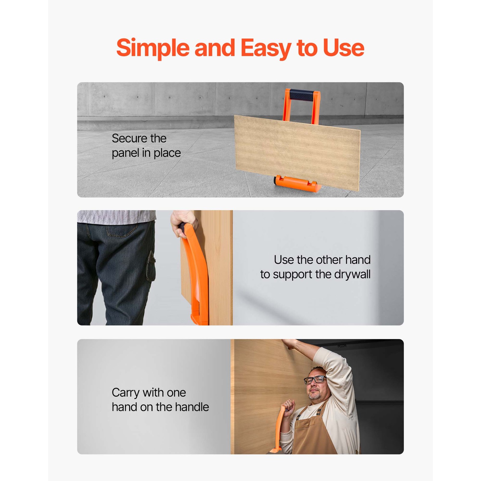 Drywall Carrier 2 Pack Plywood Carriers Handles with 176 lbs Load