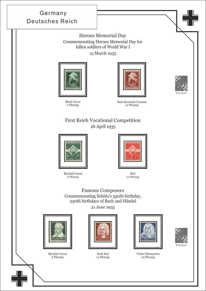 Deutsches Reich III 1933-1945, third Reich, PDF ( DIGITAL ) STAMP ALBUM PAGES