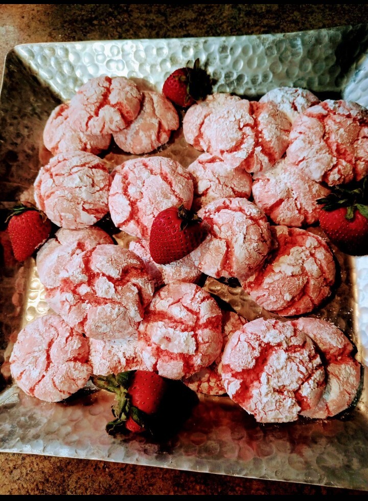 Strawberry Crinkle Cookies.  #12  Individually Wrapped.
