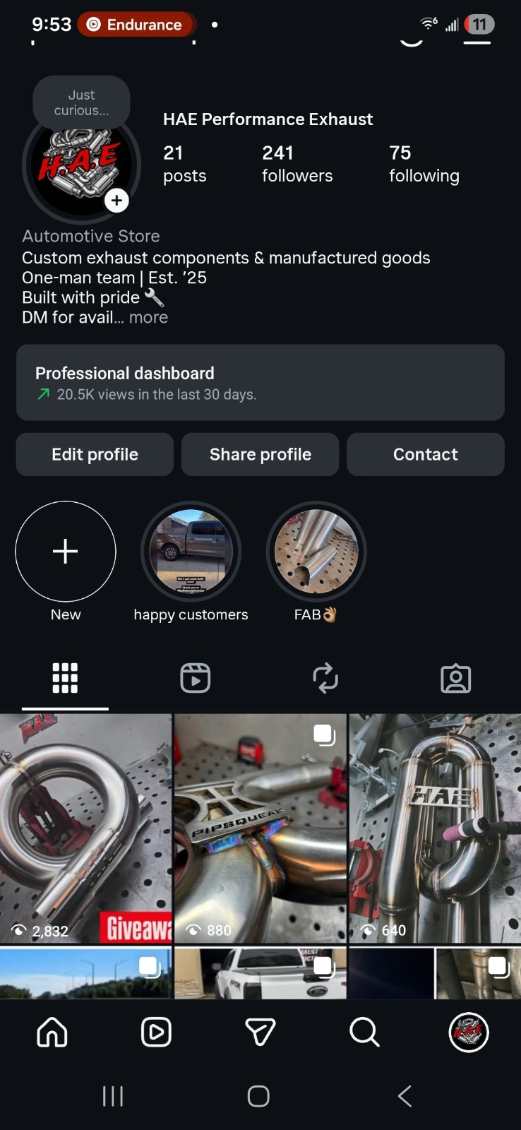 HAE 3" equal length Stainless exhaust loop