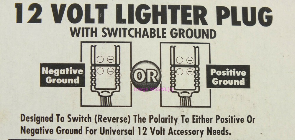 Universal 12 Volt Cigarette Lighter Plug with Switchable Polarity / Ground