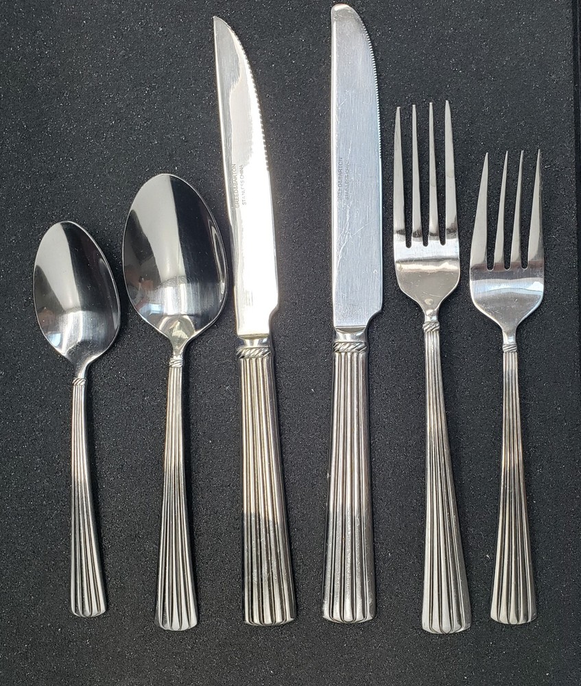 6 pc. Setting Reed & Barton Trinity  stainless steel flatware