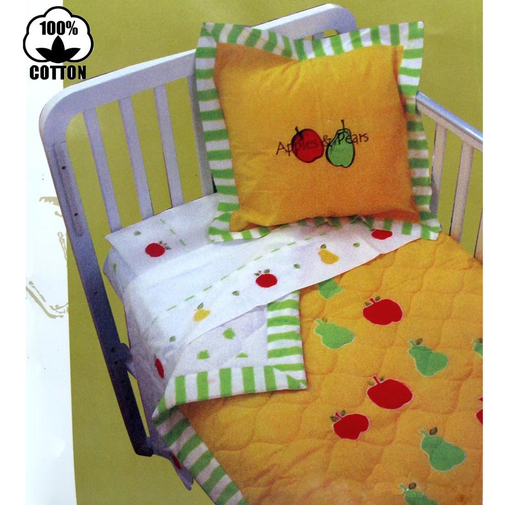 100% Cotton Apples & Pears Sheet Set Single