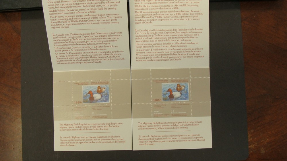 CANDA MINT NEVER HINGED DUCK STAMPS IN BOOKLETS FIRST FIVE YEARS