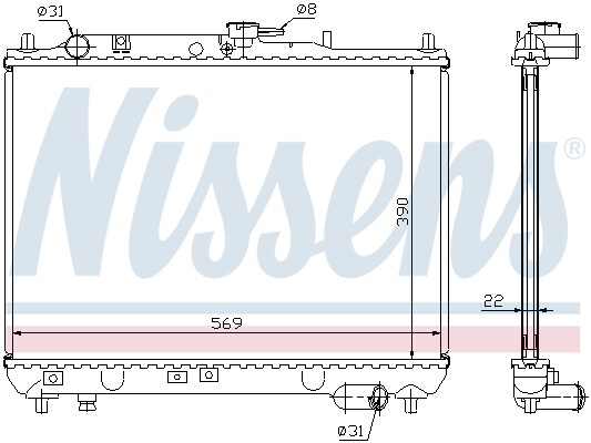 Nissens 62409A radiator, engine cooling for Mazda