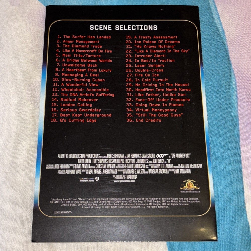 Die another day 007 Booklet DVD prop