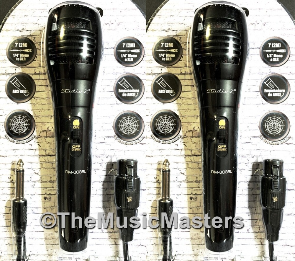 2X Dynamic Handheld Microphone Karaoke DJ Vocal Mic with On/Off Switch 1/4" Plug