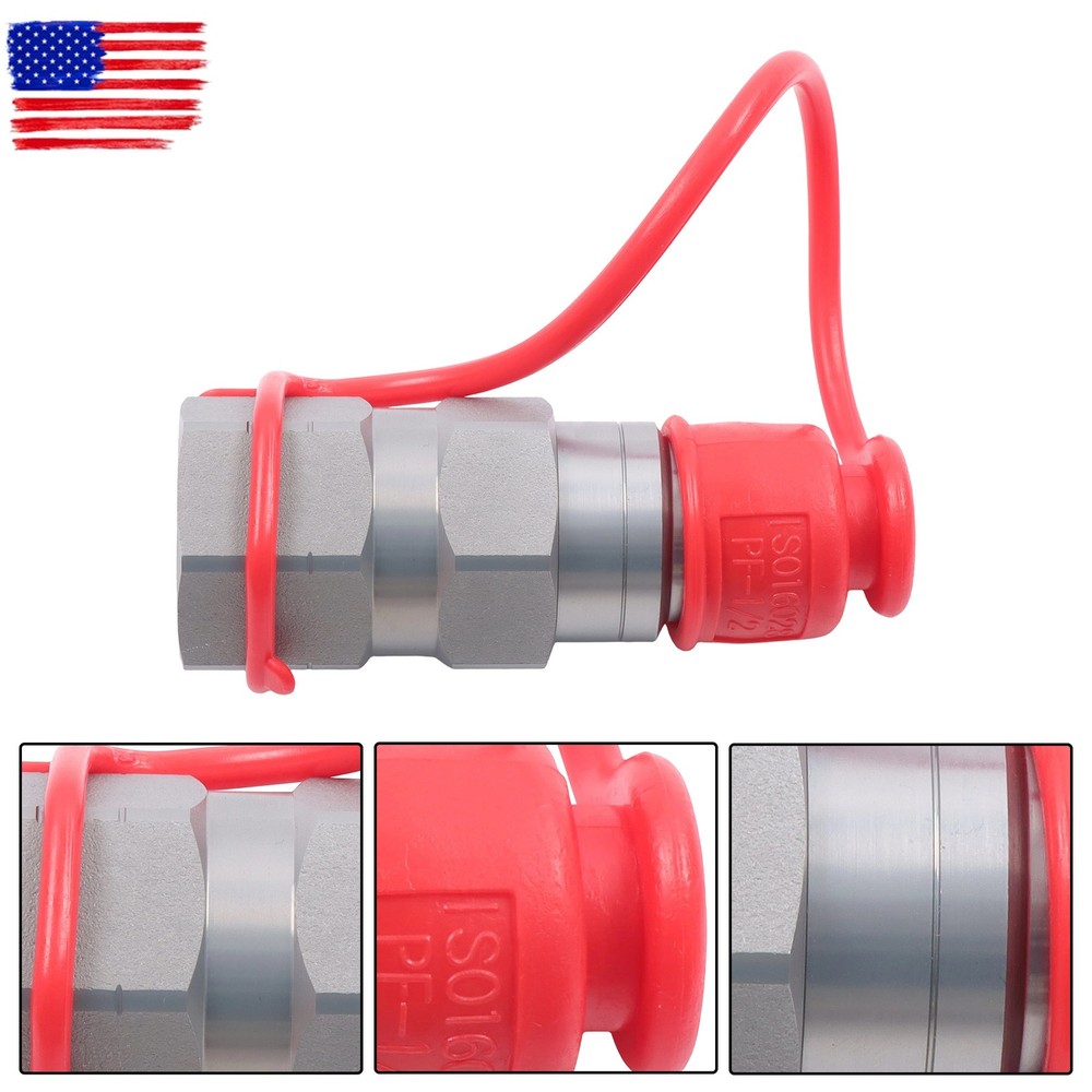 Flat Face Hydraulic Quick Connect Coupler Set, 1/2″ NPT Thread