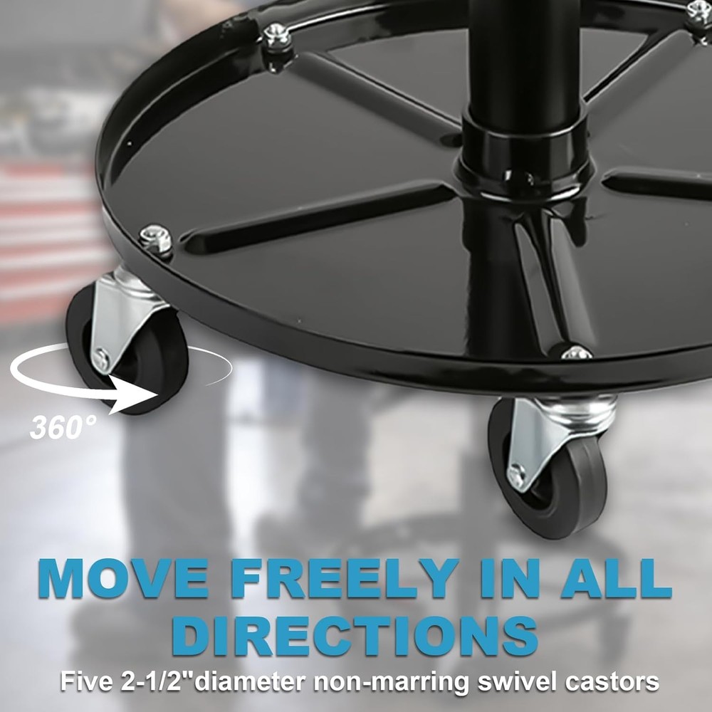 LT12 Professional Mechanics Roller Seat, Pneumatic Adjustable Rolling Stool