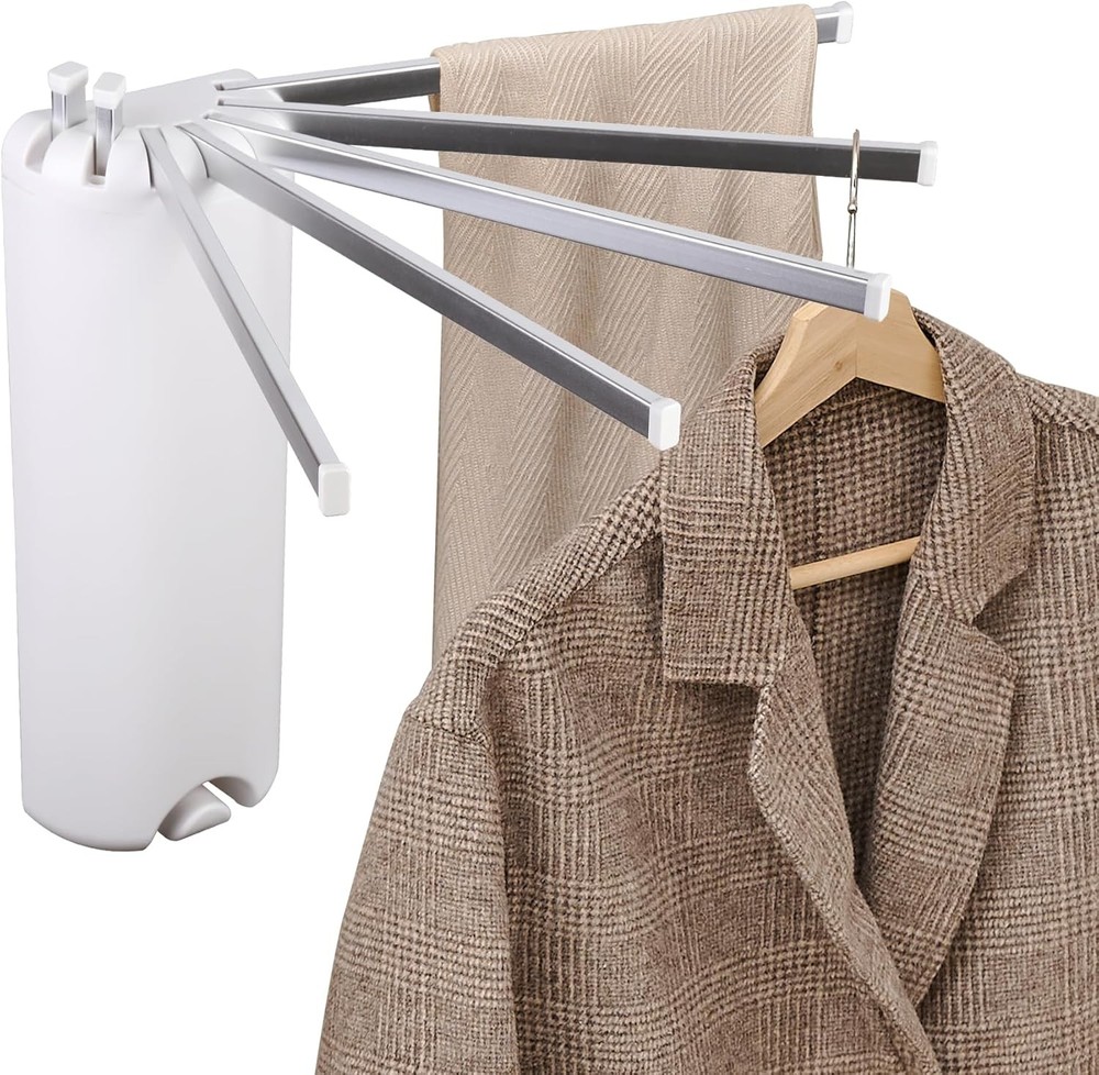 Wall-mounted tripod clothes drying rack, foldable, aluminium construction