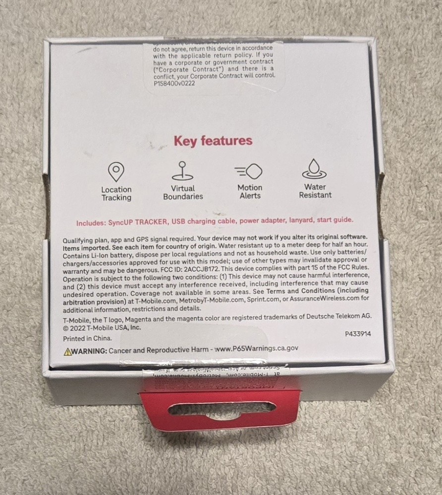 SyncUp Tracker by T-Mobile TCL MK40 TRACKER 2 128MB Grey Kit GPS Device