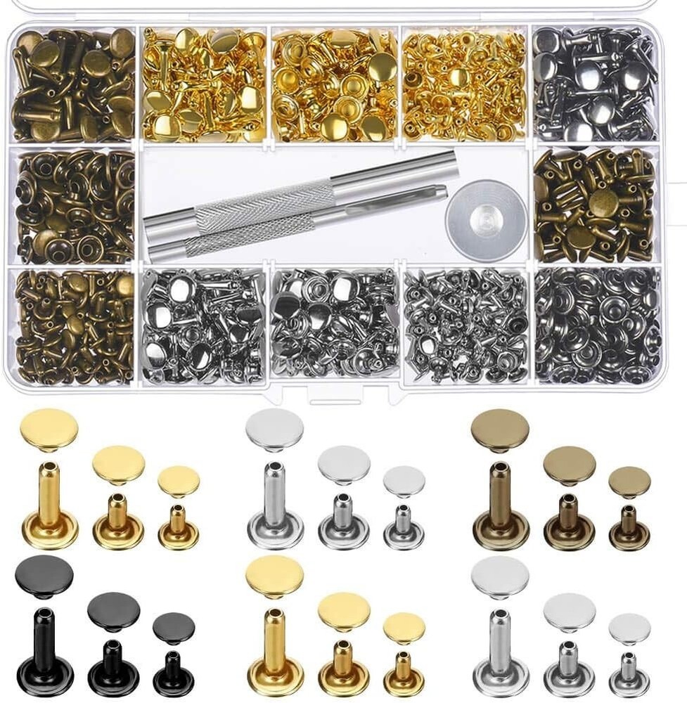 Versatile Leather Rivets Kit with 3 Setting Tools - Craftsmanship Essentials