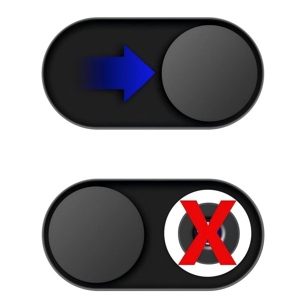 Ultra-thin magnetic sliding webcam cover, suitable for iPhone, iPad, Black