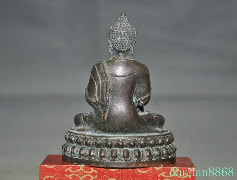 4" Tibetan Buddhism temple bronze Sakyamuni Medicine Buddha statue