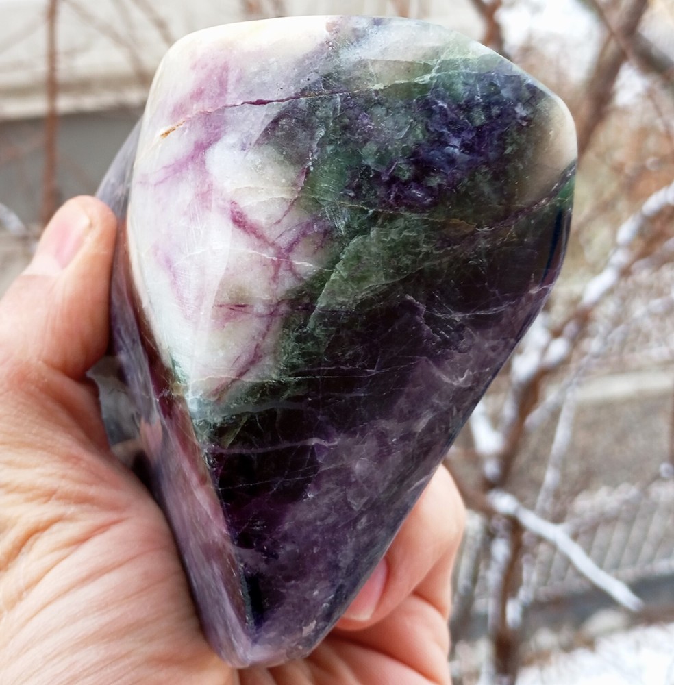 Mirror Polished Marvelous Rainbow Fluorite Uv Reactive Fluorescent