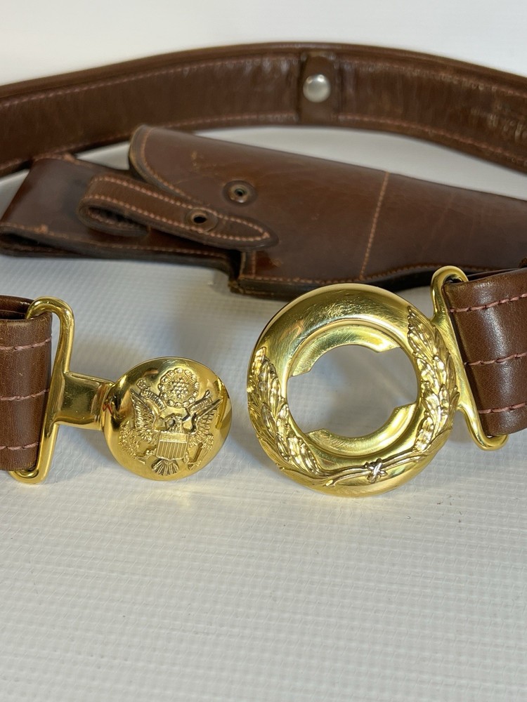 Original WWII US Army General Officer Belt & Holster Set Hickok Eagle Buckle