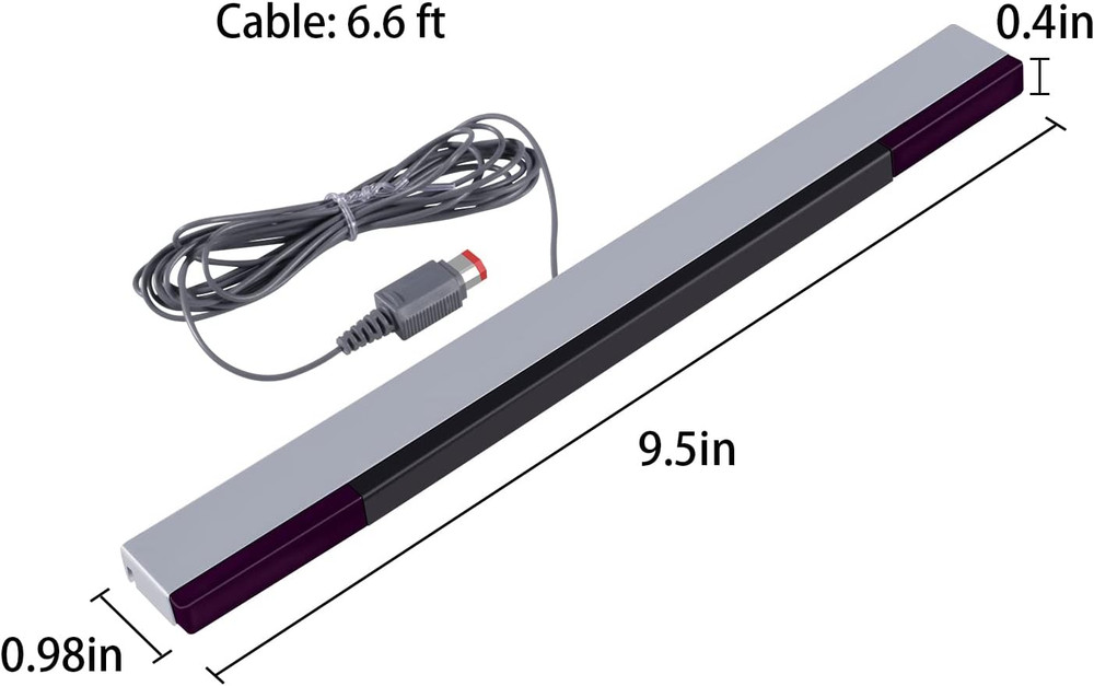 Wired Infrared Sensor Bar for Wii Wii U Console Replacement Plug Play 6.6ft