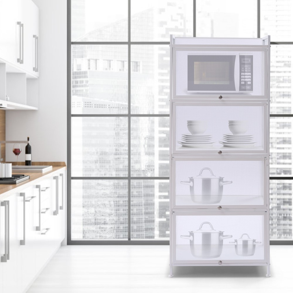 Sideboard Storage Cabinet with 4 Open Shelves for Kitchen