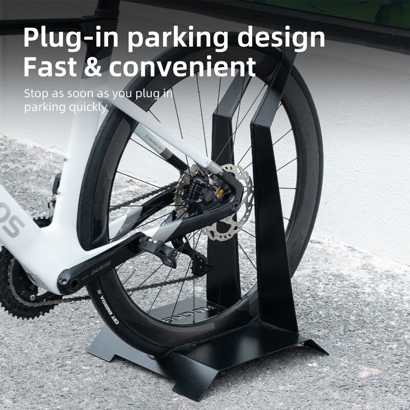 ROCKBROS Bike Floor Stand Rack For Indoor Storage Garage L - Shaped Carbon Steel