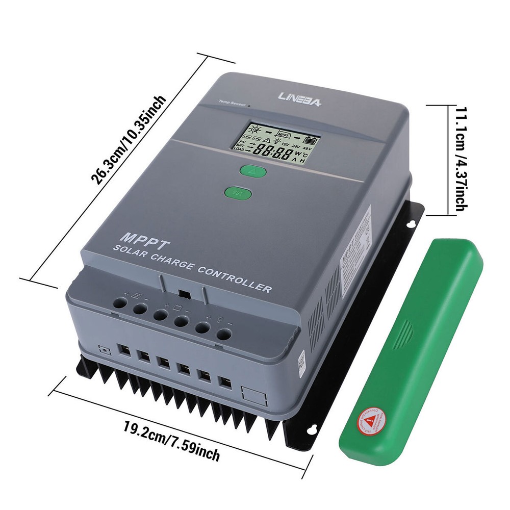 Solar Panel 100A MPPT Battery Charge Controller 12V/24V/36V/48V LCD Regulator