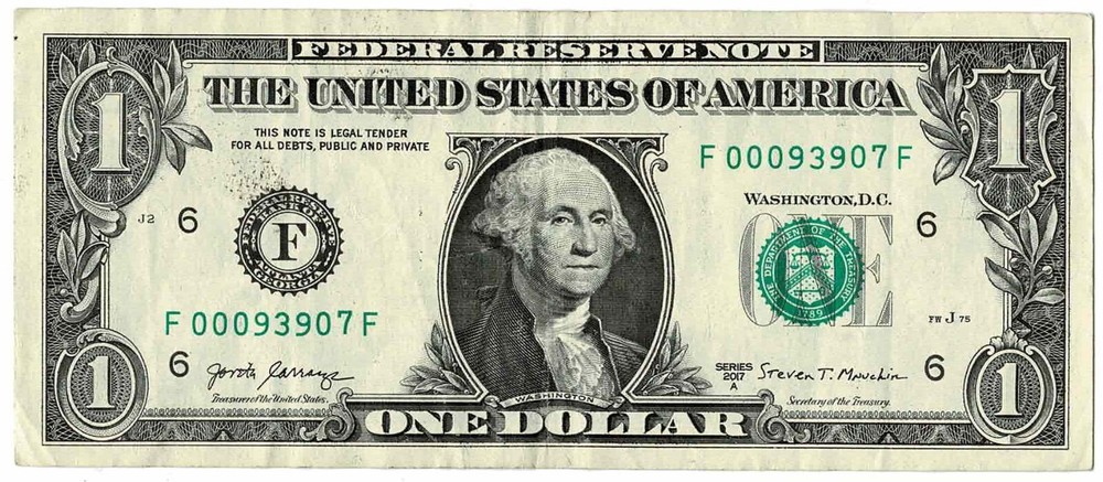 00093907 SALINAS CA ZIP Postal Code $1 Cool / Fancy Low Serial Number FRN