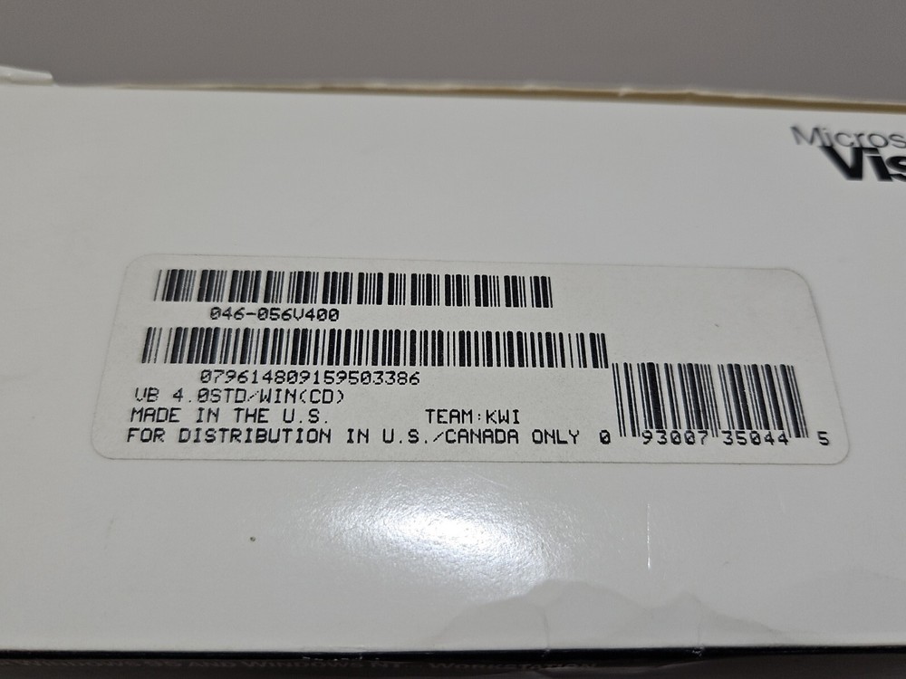 Microsoft Visual Basic Stadard Edition Version 4.0