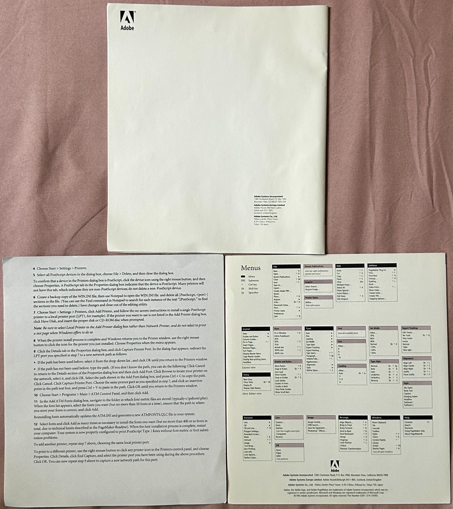 1995 Adobe PageMaker 6.0 w/ 16 Discs & Guidebooks Windows Complete PC