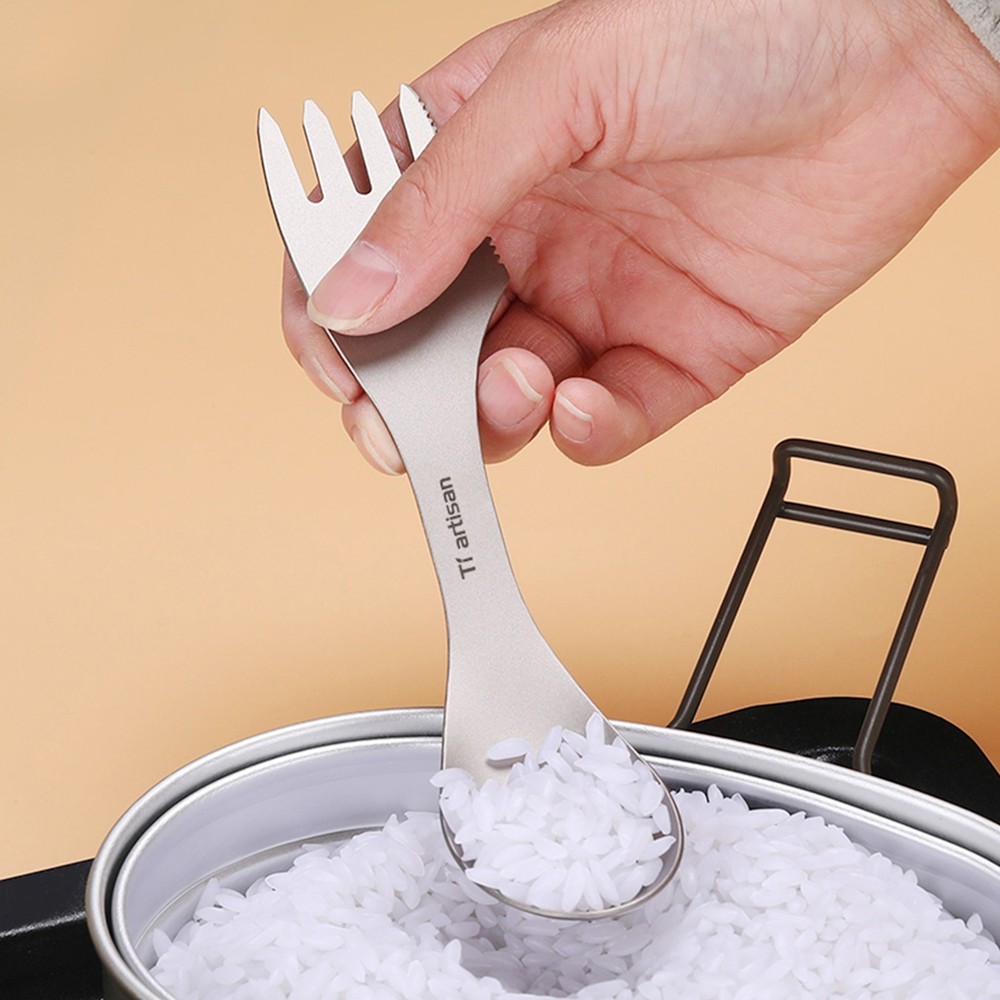 Versatile Spork Camping Practical Spoon Tableware Titanium Ultralight Utensils
