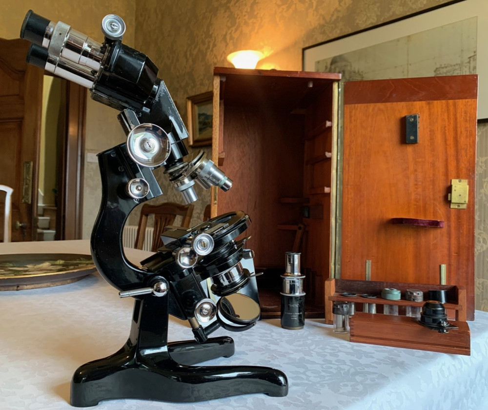 Vintage Watson Bactil Mono & Binocular Research Microscope #65792 - c1938, Cased